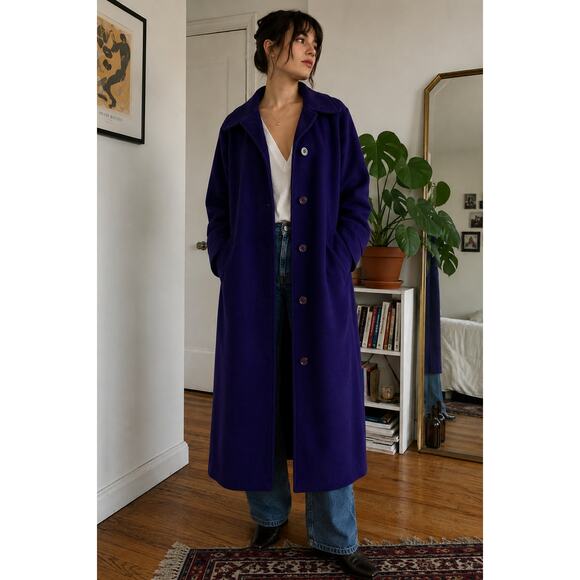 Steve by Searle Jackets & Blazers - Vintage Steve by Searle Long Wool Coat Deep Purple Women’s 10